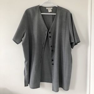 B&W mini plaid soft cardigan.